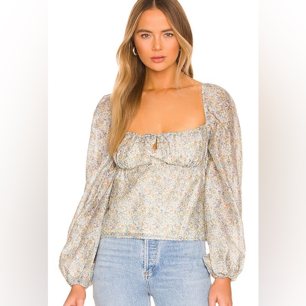 MINKPINK Floral Long Sleeve Blouse